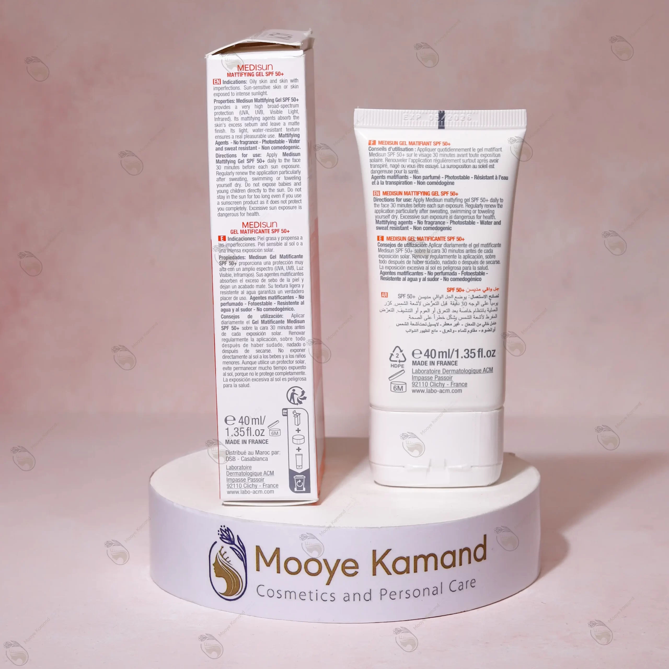 ضدآفتاب +SPF 50 بی رنگ ACM مدل MEDIsun Gel Matifiant