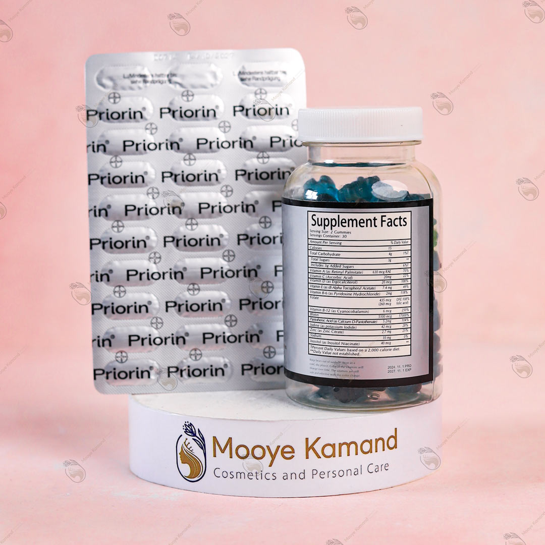 پک یک ورق پریورین و یک بسته پاستیل کویین priorin &amp; queen queen