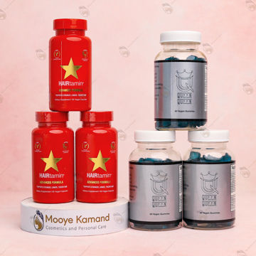 پک 3 عدد پاستیل کویین و 3 عدد هیرتامین queen &amp; hairtamin