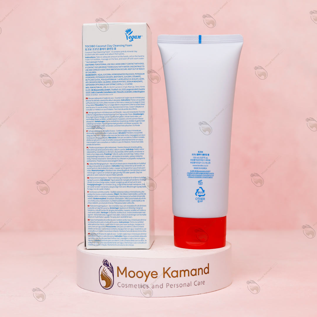 فوم شوینده و پاک کننده صورت حاوی خاک رس نارگیل توکوبو