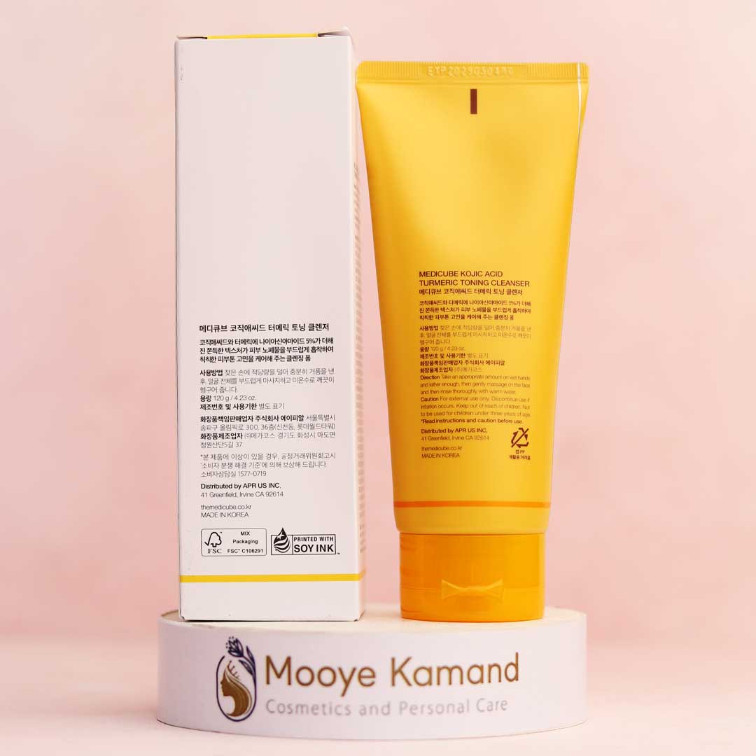ژل شوینده روشن‌کننده صورت مدیکوب مدل Kojic Acid Turmeric Toning Cleanser