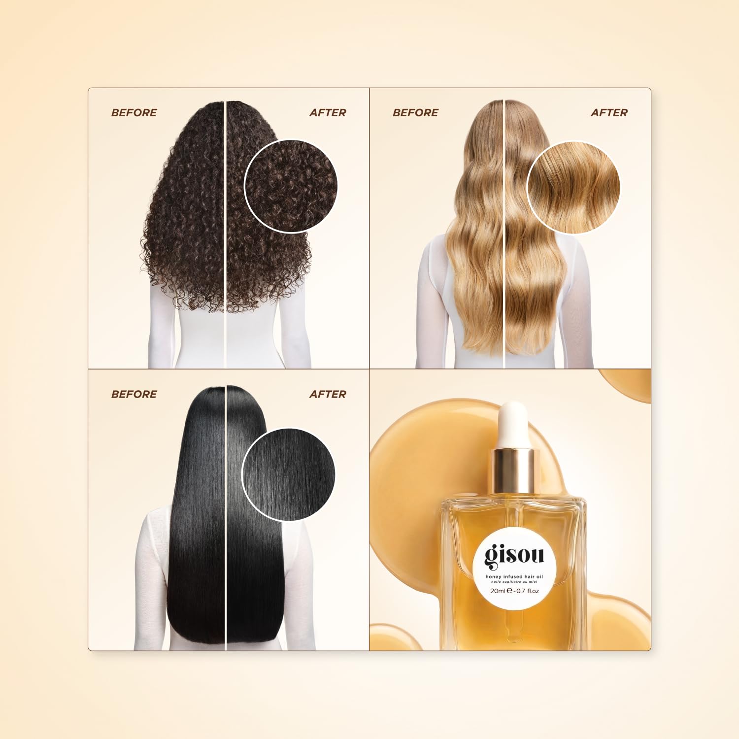 روغن موی عسل گیسو مدل Honey Infused Hair Oil حجم 20 میلی‌لیتر