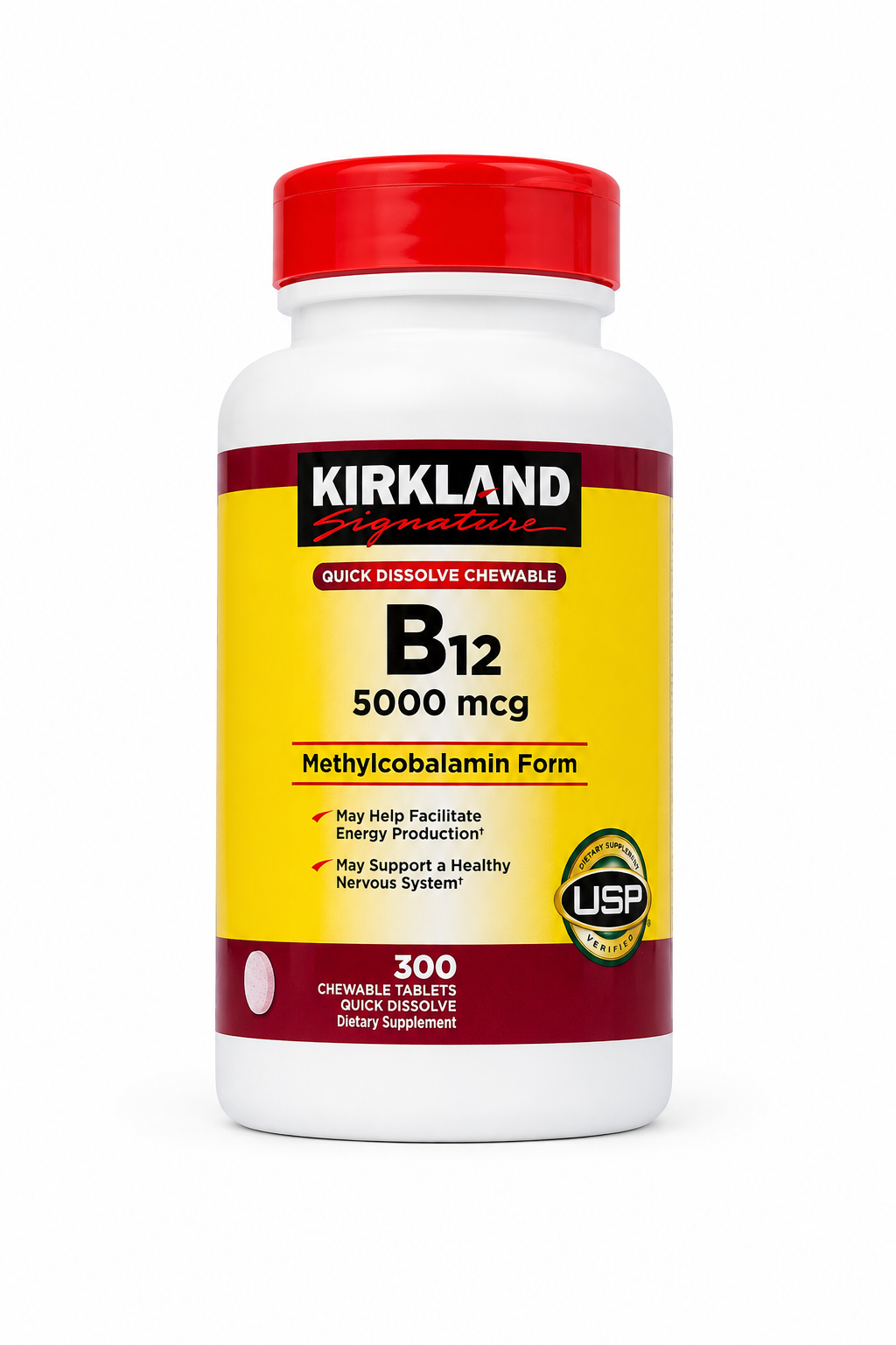 قرص ویتامین B12 کرکلند 5000 میکروگرم بسته 300 عددی
