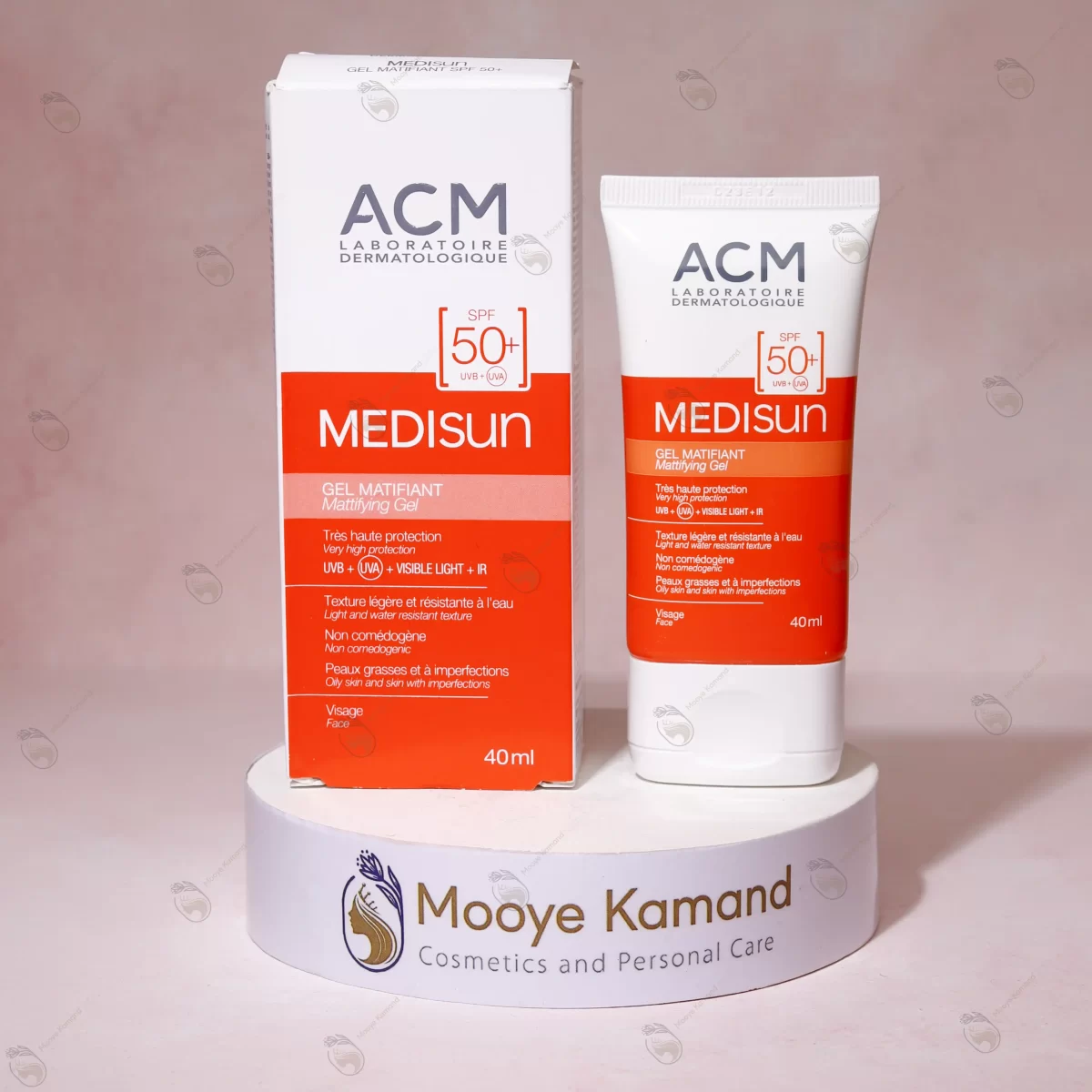 ضدآفتاب +SPF 50 بی رنگ ACM مدل MEDIsun Gel Matifiant
