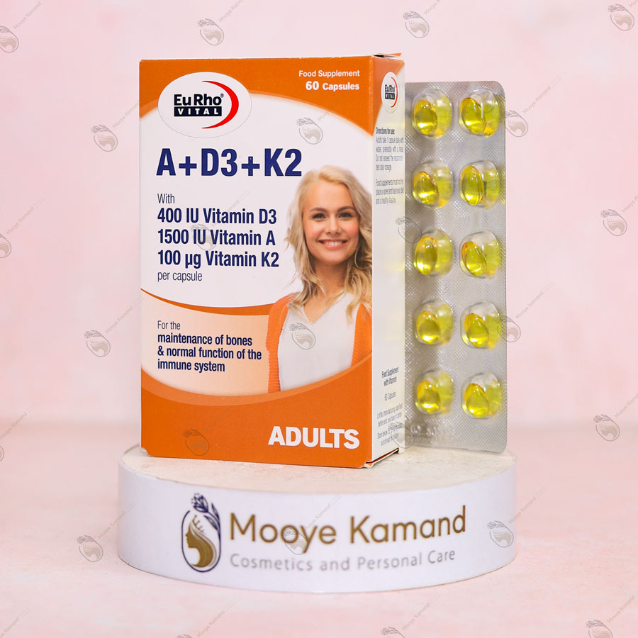 کپسول ویتامین A + D3 + K2 یوروویتال