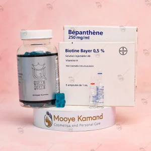 پک آمپول بیوتین بپانتن و پاستیل کویین کویین queen queen & biotin bepanthene